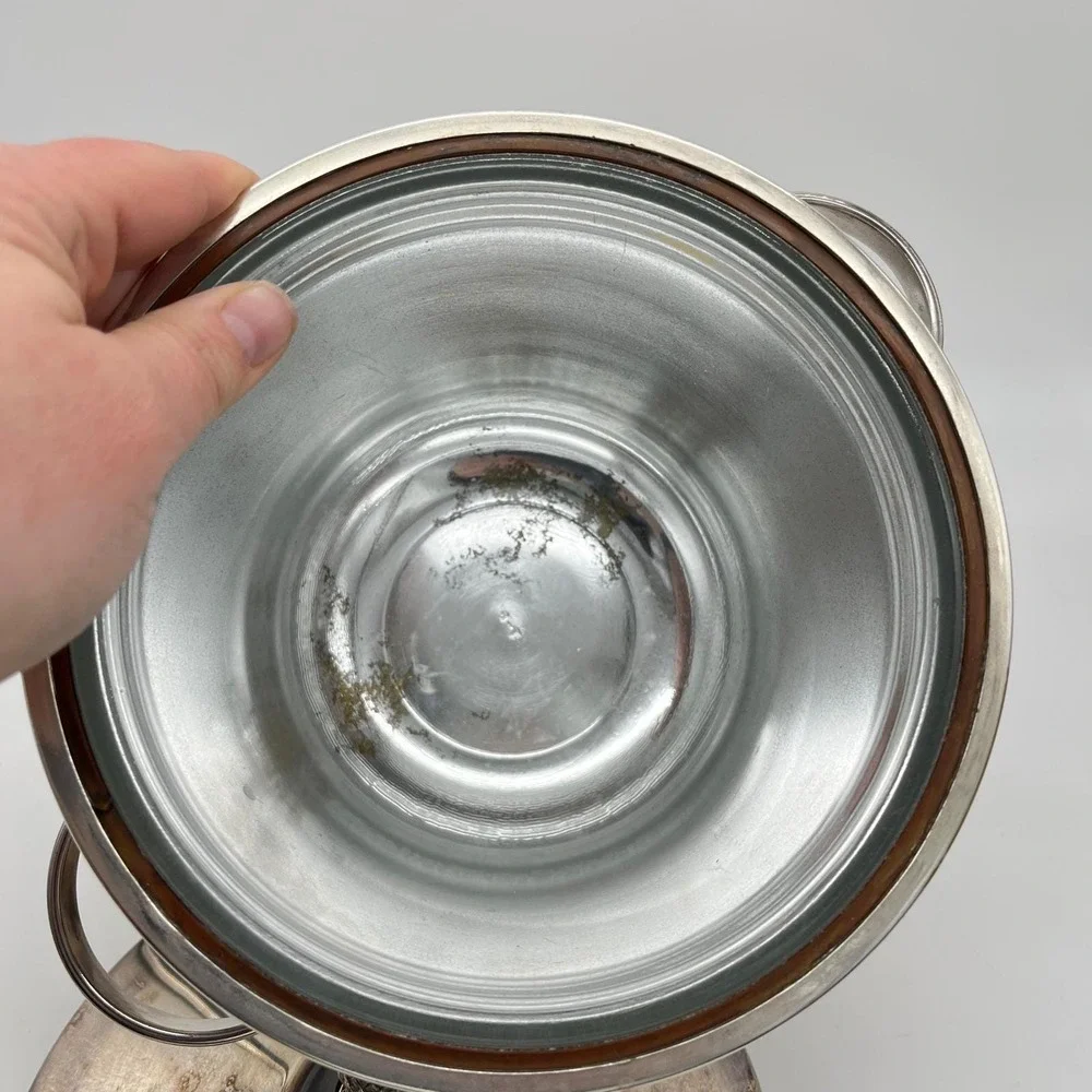 English Silver Mfg Corp Vintage Silver‎ Plate Ice Bucket Pineapple Finial USA